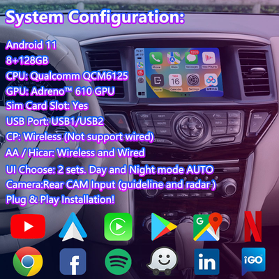 Διεπαφή βίντεο Lsailt Android για Nissan Pathfinder R52 με ασύρματο Carplay Android Auto
