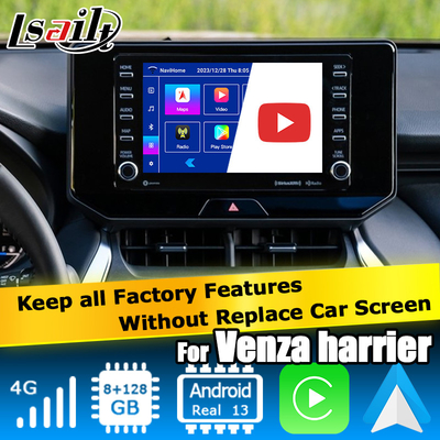Το Toyota Harrier Venza Android 13 πολυμέσων βίντεο διεπαφή 2019-προσώπου ασύρματο carplay android auto