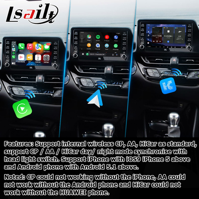 Toyota C-HR CHR Android 13 διεπαφή πολυμέσων με ασύρματο Android auto carplay