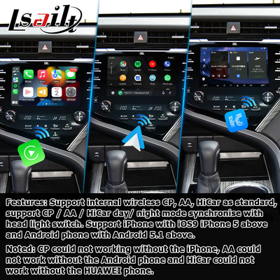 Αρρενωπή αυτόματη τηλεοπτική διεπαφή Toyota Camry Bluetooth Wifi USB Carplay οθονών επαφής