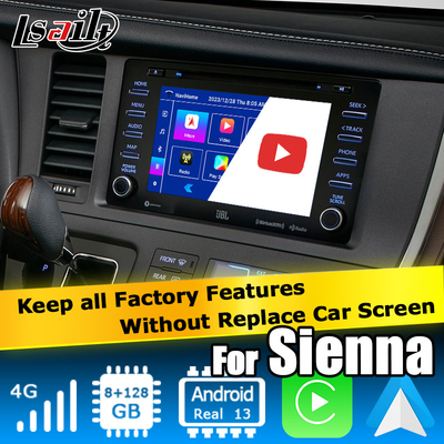 Android 13 Carplay Android video interface αυτοματοποιημένο κουτί για την Toyota Sienna