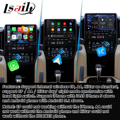 Android 13 βίντεο διεπαφή για Toyota Land Cruiser LC200 GXR με οπίσθια θέα WiFi carplay android auto