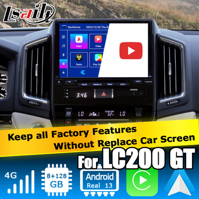 Android 13 βίντεο διεπαφή για Toyota Land Cruiser LC200 GXR με οπίσθια θέα WiFi carplay android auto