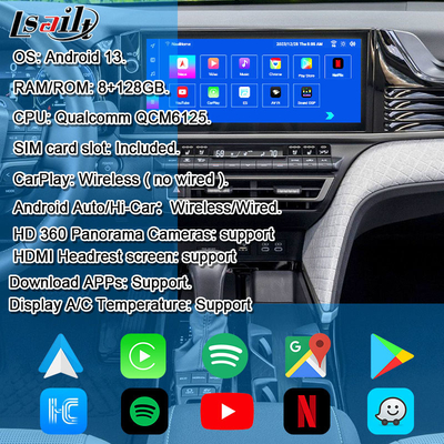 Android 13 Διασύνδεση βίντεο πολυμέσων για Toyota Camry 2025 Sienna RAV-4 OEM Retrofit Μονάδα πληροφορικής και ψυχαγωγίας Περιλαμβάνεται YouTube, NetFlix, Google Play