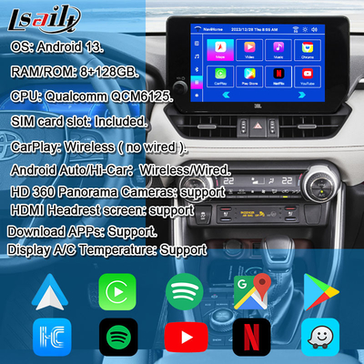 Android 13 Διασύνδεση πληροφορικής και ψυχαγωγίας Android για το Toyota RAV-4 2023-Crown, Alphard, Harrier Αναβάθμιση οθόνης OEM με σύστημα πολυμέσων Android, YouTube