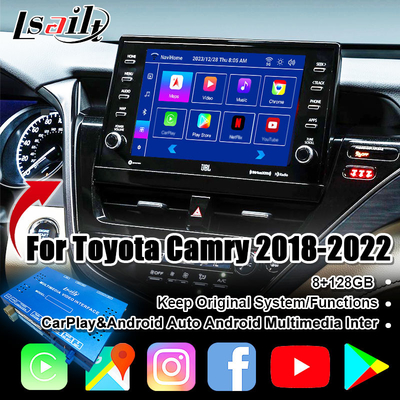Lsailt Android 13 Video Interface για την Toyota Camry 2018-2021 RAV-4, Sienna OEM Ηθόνη αναβάθμιση με Android πολυμέσων Συστήματος Περιλαμβάνεται YouTube, NetFlix