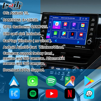 Lsailt Android 13 Video Interface για την Toyota Camry 2018-2021 RAV-4, Sienna OEM Ηθόνη αναβάθμιση με Android πολυμέσων Συστήματος Περιλαμβάνεται YouTube, NetFlix