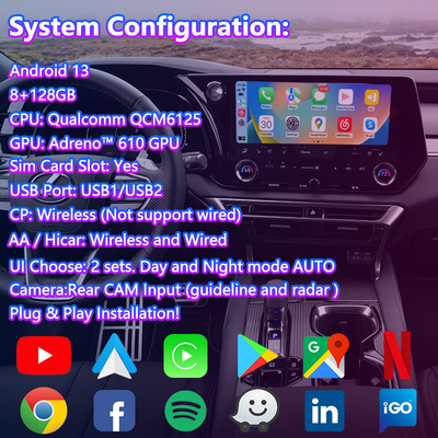 Lsailt Android Carplay Multimedia Video Interface για το 2023-Πρόσφατο Lexus RX RX350 RX350h RX450h RX500h AL30