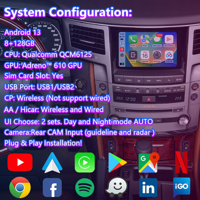 Lsailt Android Multimedia Video Interface για το 2012-2015 Lexus LX 570 LX570