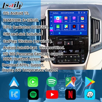 Διασύνδεση πολυμέσων Android για Land Cruiser GX_R 2018-2021 LC200 Ασύρματο Apple CarPlay & Android Auto Αναβάθμιση