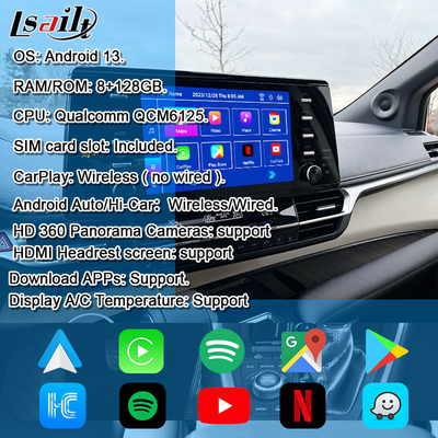 Ενσωμάτωση OEM και αναπροσαρμογή Android Διασύνδεση για Toyota Sienna 2018-2021 Camry, RAV-4 Στο αυτοκίνητο Υποστήριξη πολυμέσων YouTube, NetFlix, κάμερα 360 μοιρών