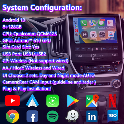 Διασύνδεση βίντεο πολυμέσων Android Lsailt για Toyota Land Cruiser 200 LC200 VX VXR VX-R 2016-2021