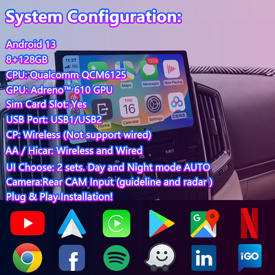 Lsailt Android Διασύνδεση Πολυμέσων Βίντεο για Toyota Land Cruiser LC200 GXR GX-R FST LC 200 2018-2022