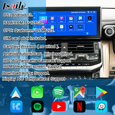 Lsailt OEM Android αναβαθμιστική ενότητα για Land Cruiser 300 2022-Πρόσφατη ενσωμάτωση διεπαφής Android YouTube, Waze, Play Store