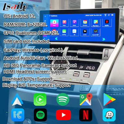 Ηθόνη Android Lexus με ασύρματο CarPlay & Android Auto 10,25 ιντσών Ηθόνη αφής για Lexus NX200T NX300H 2018-2022 Κάρτα SIM & 360 κάμερες IPS οθόνη