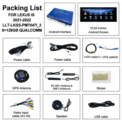 Lexus Android Screen 10,25 ίντσες Qualcomm 8 Core GPS πλοήγηση CarPlay οθόνη για Lexus IS300 IS250 IS350 2020-2023