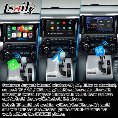 Διεπαφή βίντεο Android Carplay για Toyota Alphard Vellfire AH40