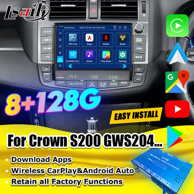 Android 13 Διασύνδεση πολυμέσων για Toyota Crown S200 URS206 2008-2012 Μοντέλο αναβάθμισης Android Περιλαμβάνεται YouTube, NetFlix, Google Map