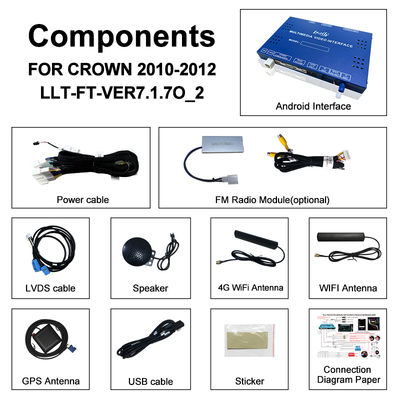 Android 13 Διασύνδεση πολυμέσων για Toyota Crown S200 URS206 2008-2012 Μοντέλο αναβάθμισης Android Περιλαμβάνεται YouTube, NetFlix, Google Map