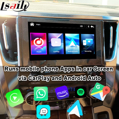 Ασύρματη μονάδα αναβάθμισης Apple CarPlay/Android Auto για Alphard 30 Series Vellfire Toyota Υποστήριξη FM Radio, A/C, Mirroring, Κάμερες