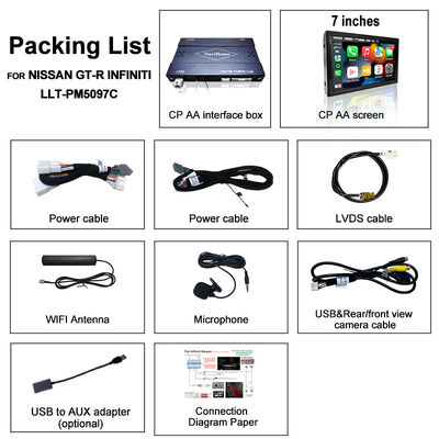 Lsailt Οθόνη 7 ιντσών Ασύρματου Android Auto CarPlay για Infiniti G37 G25 G35 Skyline 370GT (V36) Q40 2007-2014 Οθόνη αφής HD