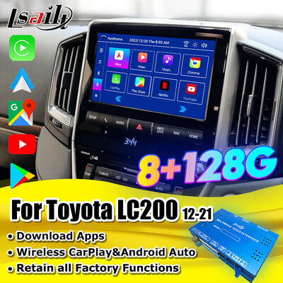 Διεπαφή πολυμέσων βίντεο Android 13 για Land Cruiser LC200 VXR VX GXL Sahara V8 2013-2021 Αναβάθμιση οθόνης OEM με ασύρματο CarPlay, YouTube