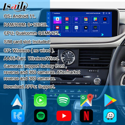 OEM Android αναβαθμιστική μονάδα για Lexus RX450h, RX350 RX270 2016-2021 Ενσωμάτωση Wireless CarPlay, Android Auto, YouTube, NetFlix