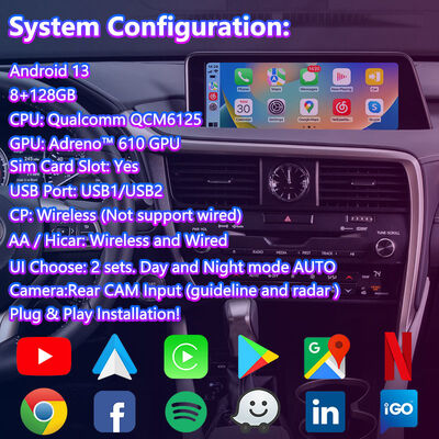 Lsailt Android Carplay Διεπαφή Βίντεο για Lexus 2016-2019 RX 350 RX450h RX200t RX350L RX450L RX300 RX350