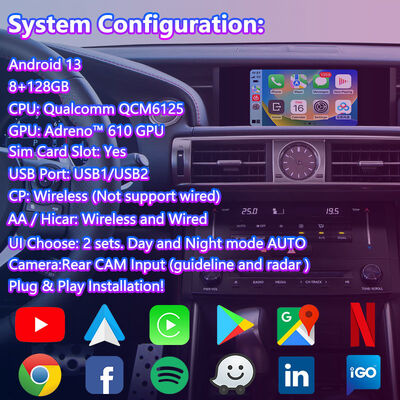 Lsailt Android Video Interface για Lexus IS250 IS300h IS350 IS200t IS300 IS Ελέγχος ποντικιού 2013-2016