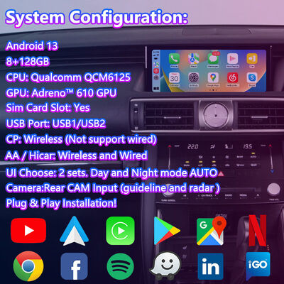 Lsailt Android Carplay Interface για Lexus IS200T IS300H IS350 IS300 F Sport AWD IS XE30 2017-2020