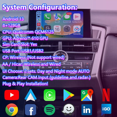 Lsailt Android Multimedia Video Interface για Lexus NX300h NX200t NX F-Sport Ελέγχου αφής 2014-2017