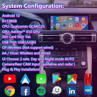 Lsailt Android Carplay Video Interface για το 2018-Present Lexus RC 350 RC300 RCF RC300h RC350