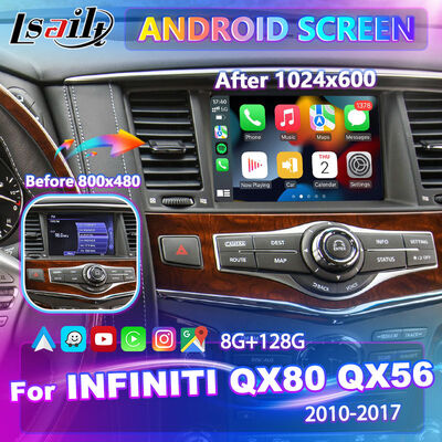 Lsailt Android Carplay πολυμέσων οθόνη για το 2010-2017 Infiniti QX80 QX56