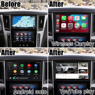 Διεπαφή GPS carplay, 8+128GB Android 11 διεπαφή κουτί πλοήγησης για Infiniti Q50 / Q60