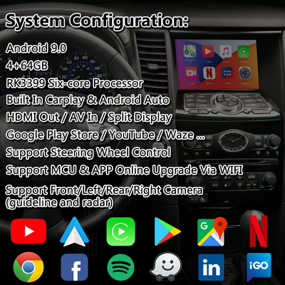 Lsailt Android Navigation Carplay Interface για 2008-2013 Έτος Infiniti FX35 / FX37