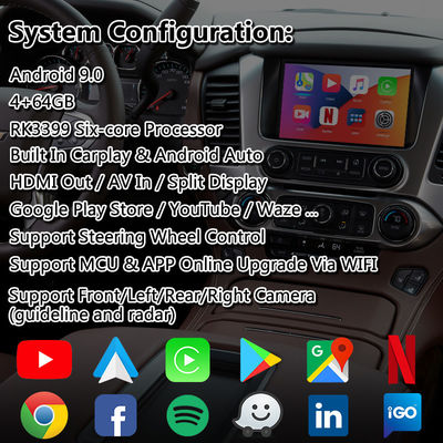 Lsailt Android Carplay πολυμέσων βίντεο διεπαφή για την Chevrolet Suburban