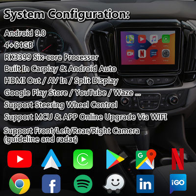 Διεπαφή πολυμέσων Android Carplay για Chevrolet Traverse με πλοήγηση GPS
