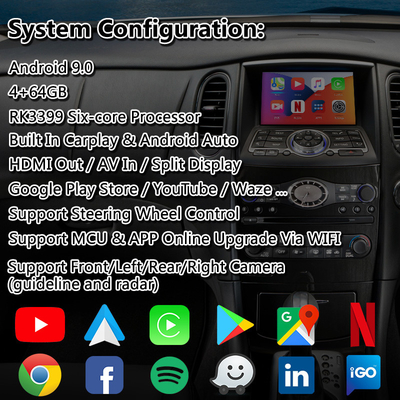 Αρρενωπή διεπαφή Carplay Lsailt για Infiniti EX30D EX35 EX37 με το ασύρματο αρρενωπό αυτοκίνητο