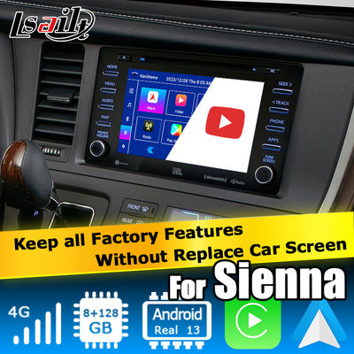 Android 13 Carplay Android video interface αυτοματοποιημένο κουτί για την Toyota Sienna